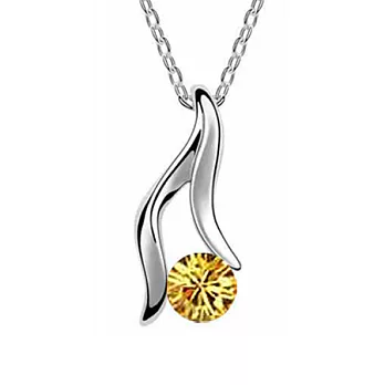 A+ accessories 纖纖細語-奧地利水晶鎖骨短鍊 (金黃)