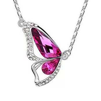 A+ accessories 蝴蝶夫人-奧地利水晶鎖骨短鍊 (紫紅)