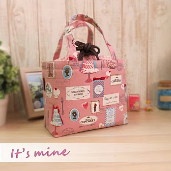 It’s mine 束口托特包系列-Cupcakes Shop-粉紅