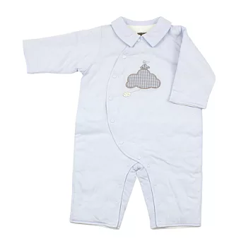 【愛的世界】Marese 純棉舖棉衣連褲/6個月~1歲-台灣製-6M淺藍色