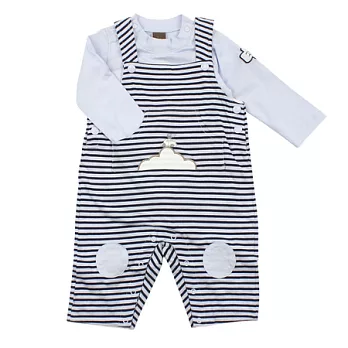 【愛的世界】Marese 小王子系列純棉吊帶褲套裝(上衣+吊帶褲)/6個月~1歲-台灣製-80淺藍色