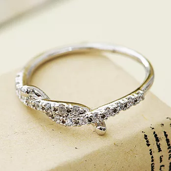 ECO安珂.交叉繩結鑲鑽 戒指