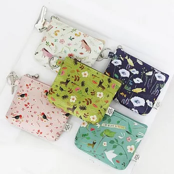 柳林風聲皮革零錢鑰匙包-橄欖綠