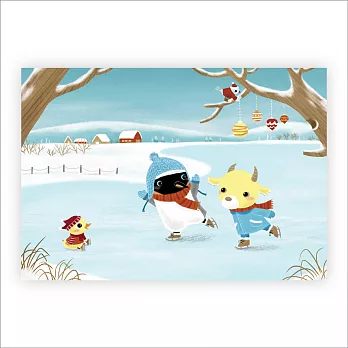 Smohouse[Poca] 插畫明信片：冬日滑冰趣