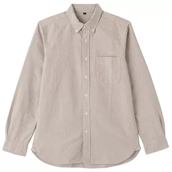 [MUJI 無印良品]男有機棉牛津布扣領襯衫L土棕