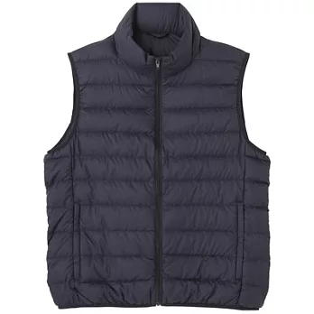 [MUJI 無印良品]男輕量羽絨可攜式背心XL深藍