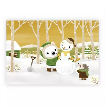 Smohouse[Poca] 插畫明信片：森林裡的雪人朋友
