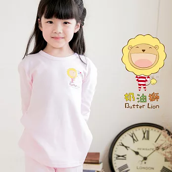 BeautyFocus台灣製奶油獅兒童刷毛保暖上衣(圓領款)86950粉紅120公分