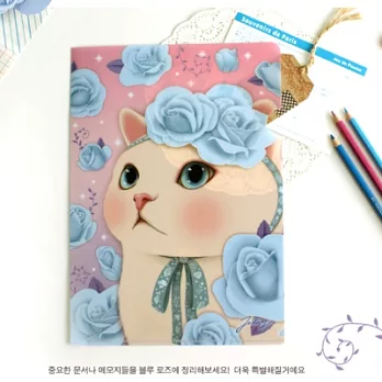 JETOY,Choo Choo 甜蜜貓甜心資料夾(A4)_Blue rose