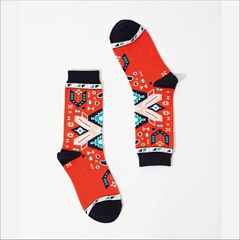 【Nori socks】可愛長統襪「長款」，土耳其 地毯款（男/女皆可穿）橘色