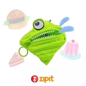 Zipit 怪獸拉鍊包(小)-螢光綠