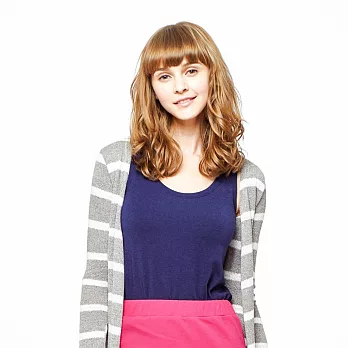 【CACO】內刷毛長版背心-女FREE丈青