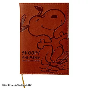 《Sanrio》SNOOPY 2015 PU皮革壓紋迷你年曆手冊DX