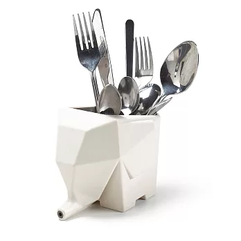 Jumbo大象瀝水餐具收納盒-乳白