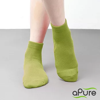 【aPure】除臭襪斜紋氣流導引運動襪-綠色L綠色