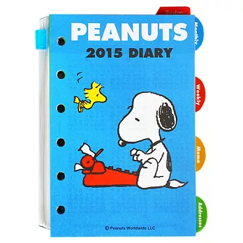 《Sanrio》SNOOPY 2015活頁年曆手冊內頁(打字機)