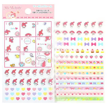 《Sanrio》美樂蒂迷你透明標記貼紙(愛心)