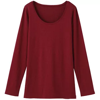 [MUJI 無印良品]女有機棉混溫調U領衫XL紅色