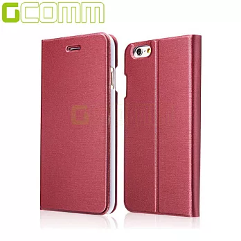 GCOMM iPhone6 4.7＂ 金屬質感拉絲紋超纖皮套美酒紅