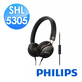 【PHILIPS 飛利浦】SHL5305頭戴式耳機麥克風(酷炫黑)黑色