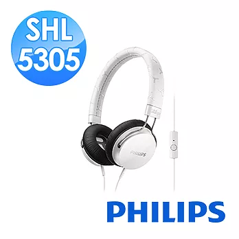 【PHILIPS 飛利浦】SHL5305頭戴式耳機麥克風(經典白)白