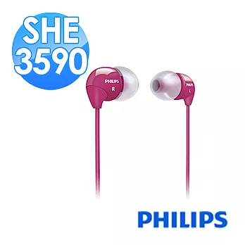 【PHILIPS 飛利浦】耳道式耳機SHE3590PK-粉色