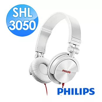 【PHILIPS 飛利浦】SHL3050 頭戴式耳機(時尚白)時尚白