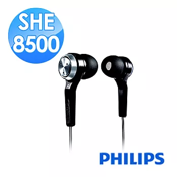 【PHILIPS 飛利浦】SHE8500 耳塞式耳機(黑)黑