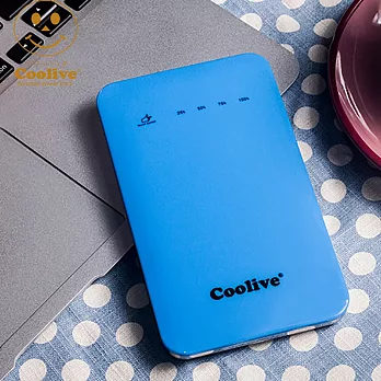 Coolive「時尚派對」7800mAh行動電源藍色派對