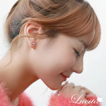 Lucita 韓國動人 許願流星閃耀貼耳式耳環(白)