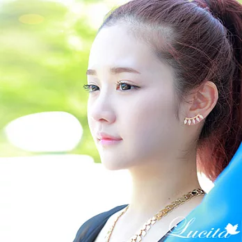 Lucita 韓國熱賣 閃耀光芒甜美人耳環 金