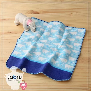 【taoru】町娘 ‧ 假日動物園｜北極熊 - 日本毛巾 25x25cm (仕女手巾、童巾) – 北極熊寶寶來南國做客啦！