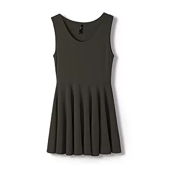 【CACO】內刷毛無袖連身裙洋裝-女S黑