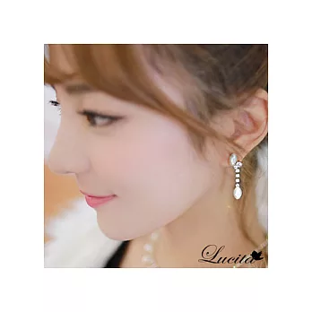 Lucita 韓國早秋時尚氣質款 珍珠造型耳環(白)