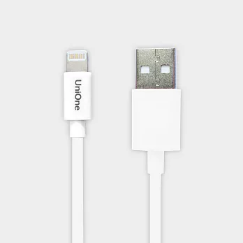 UniOne iPhone 6 Lightning USB Cable傳輸線(蘋果MFI認證)-白