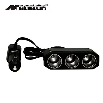 【MAILALUN】 2USB(2A)三孔車充擴充座