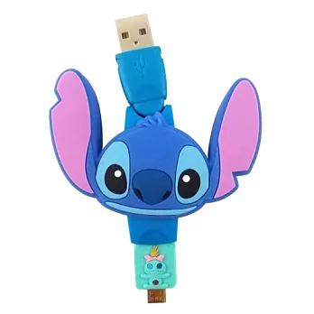 【Disney】Micro USB 造型伸縮傳輸線-史迪奇