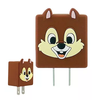 【Disney】可愛造型充電轉接插頭 USB充電器-奇奇/蒂蒂奇奇