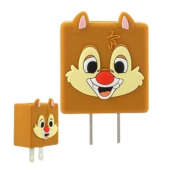 【Disney】可愛造型充電轉接插頭 USB充電器-奇奇/蒂蒂蒂蒂