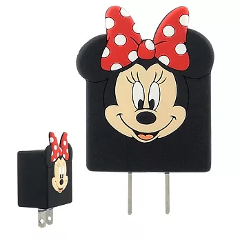 【Disney】可愛造型充電轉接插頭 USB充電器-米奇/米妮米妮