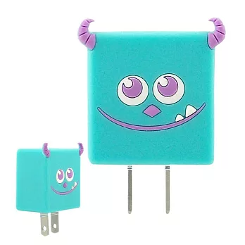 【Disney】可愛造型充電轉接插頭 USB充電器-大眼仔/毛怪毛怪