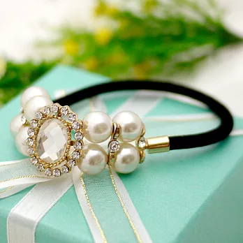 【安珂ECO正韓飾品】優雅貴族珍珠墜鑽 髮束