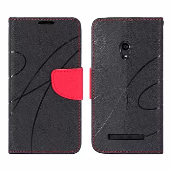 【BIEN】ASUS Zenfone 5 新潮美紋撞色可立皮套 (黑)
