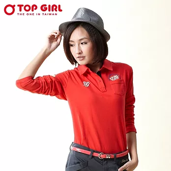 【TOP GIRL】素面POLO衫S紅