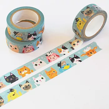Smohouse 和紙膠帶： 貓咪派對