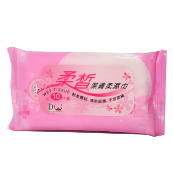 柔皙潔膚柔濕巾24入粉紅