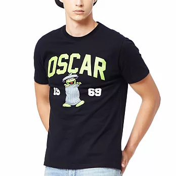 【CACO】芝麻街-1969OSCAR短T-男S黑