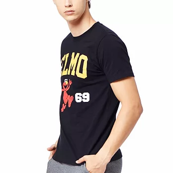 【CACO】芝麻街-1969ELMO短T-男S黑