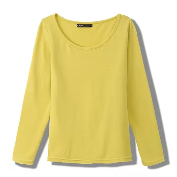 【CACO】保暖內刷毛圓領長T-女S芥黃