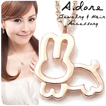 【A.dore】愛麗絲仙境˙純真小兔子鎖骨項鍊-玫瑰金